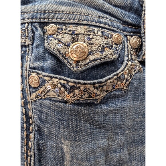 Grace in LA Western Bootcut Jeans Women 25 Embroidered Studded Cowgirl Denim - Picture 14 of 16